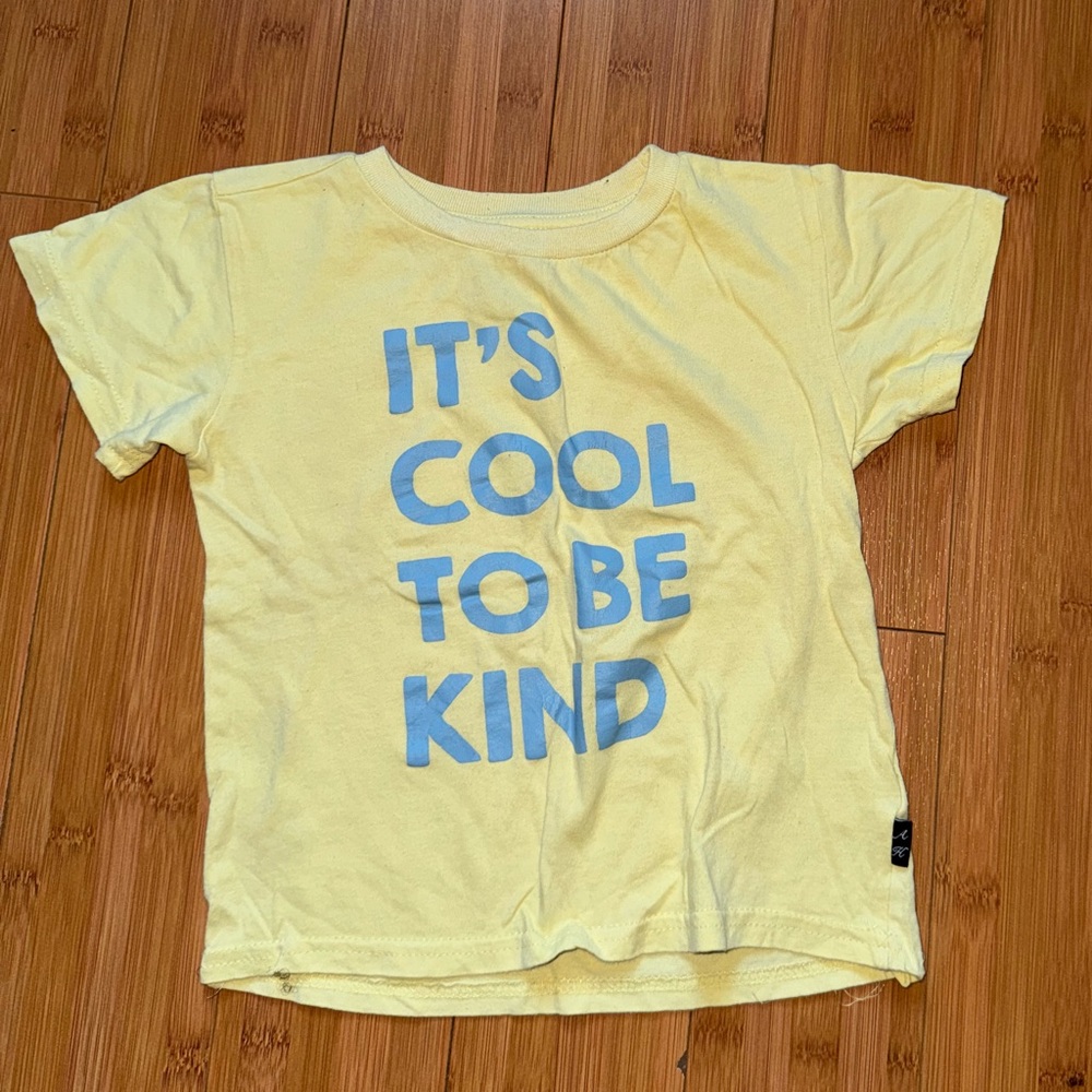 Yellow Kids T-Shirt with Blue Print